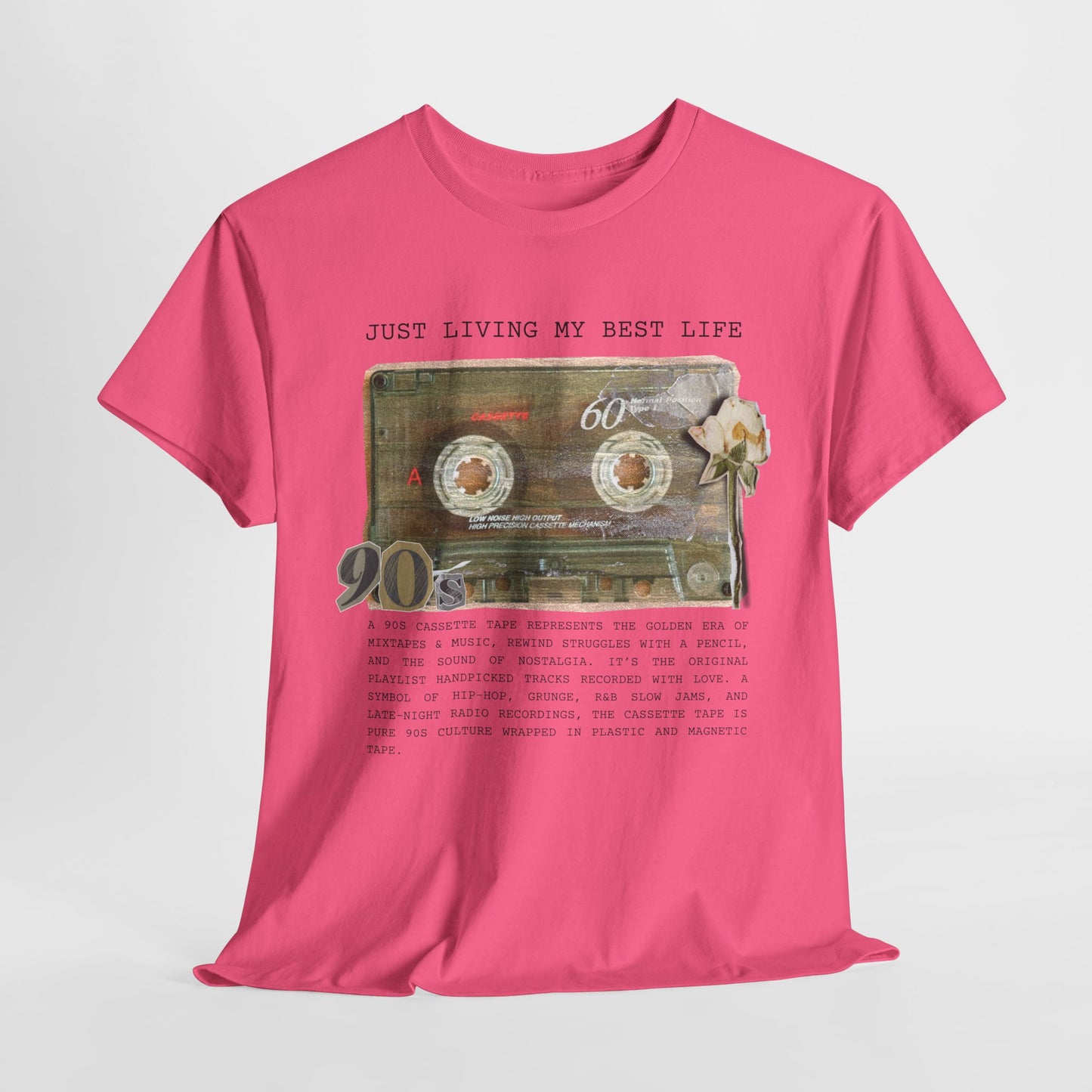 Just Living My Best Life - Unisex Heavy Cotton Tee, Vintage 90s T-Shirt, Casual Wear, Gift for Friends, Summer Fashion, Retro Style