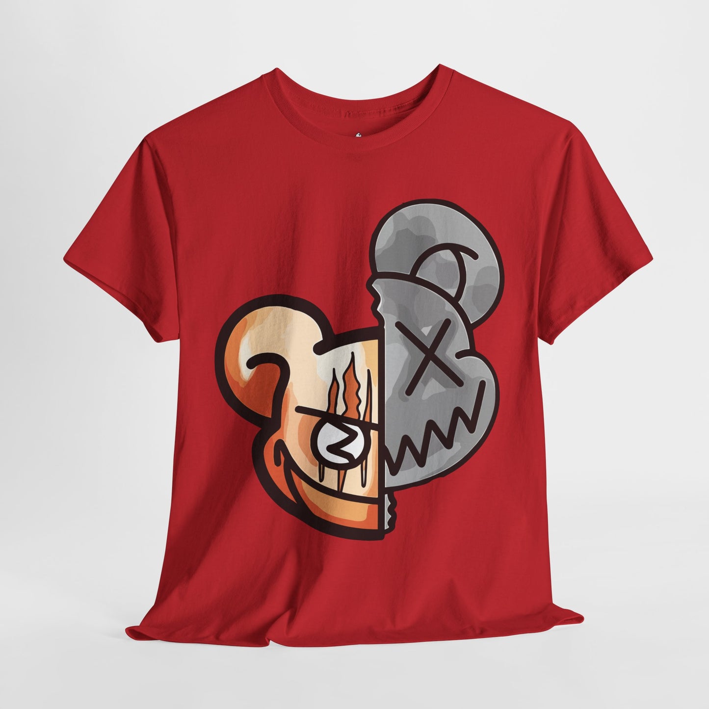 2 Face Bear Unisex Heavy Cotton Tee - Unique Graphic Design