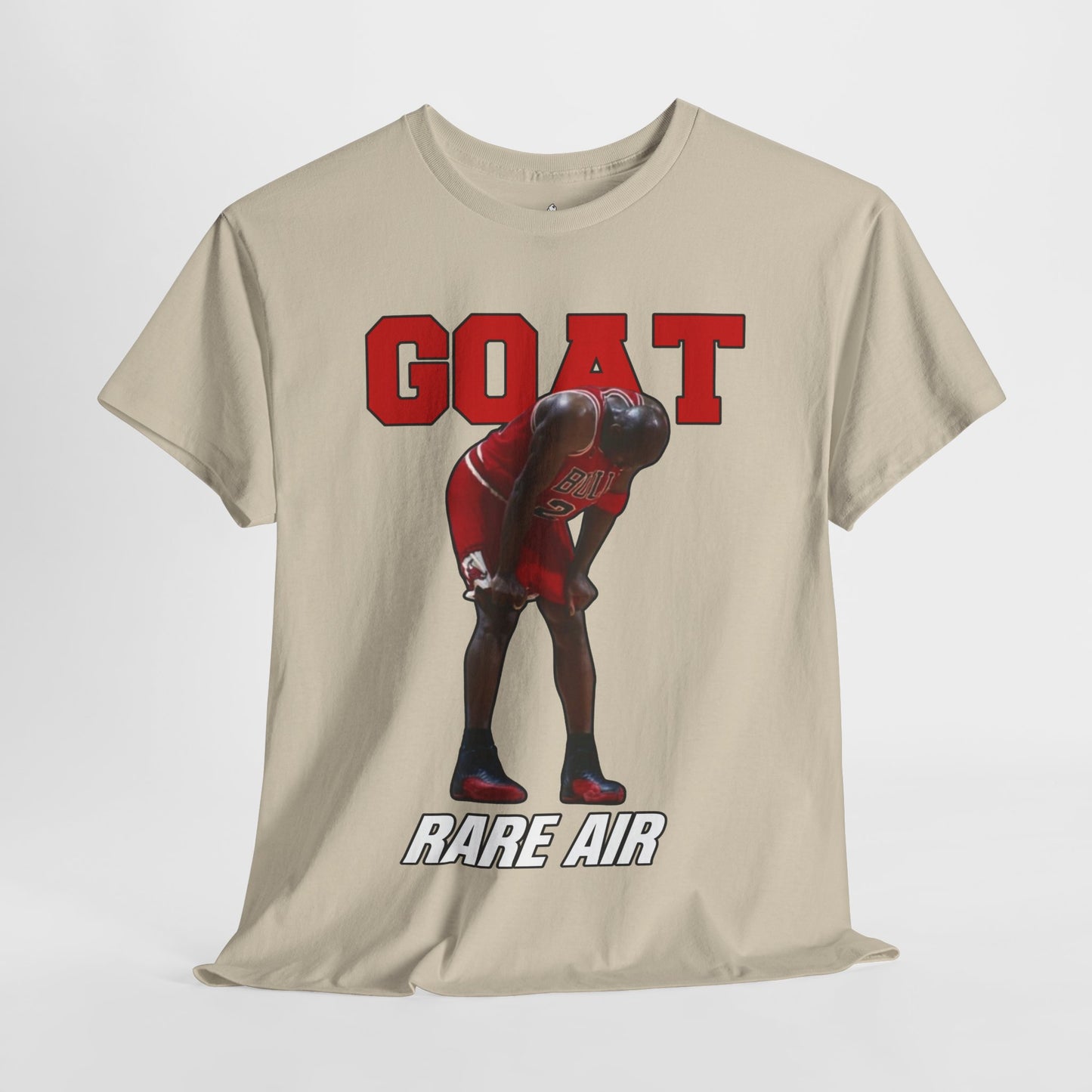 GOAT Rare Air Unisex Heavy Cotton Tee - Sporty Graphic T-Shirt for Basketball Fans
