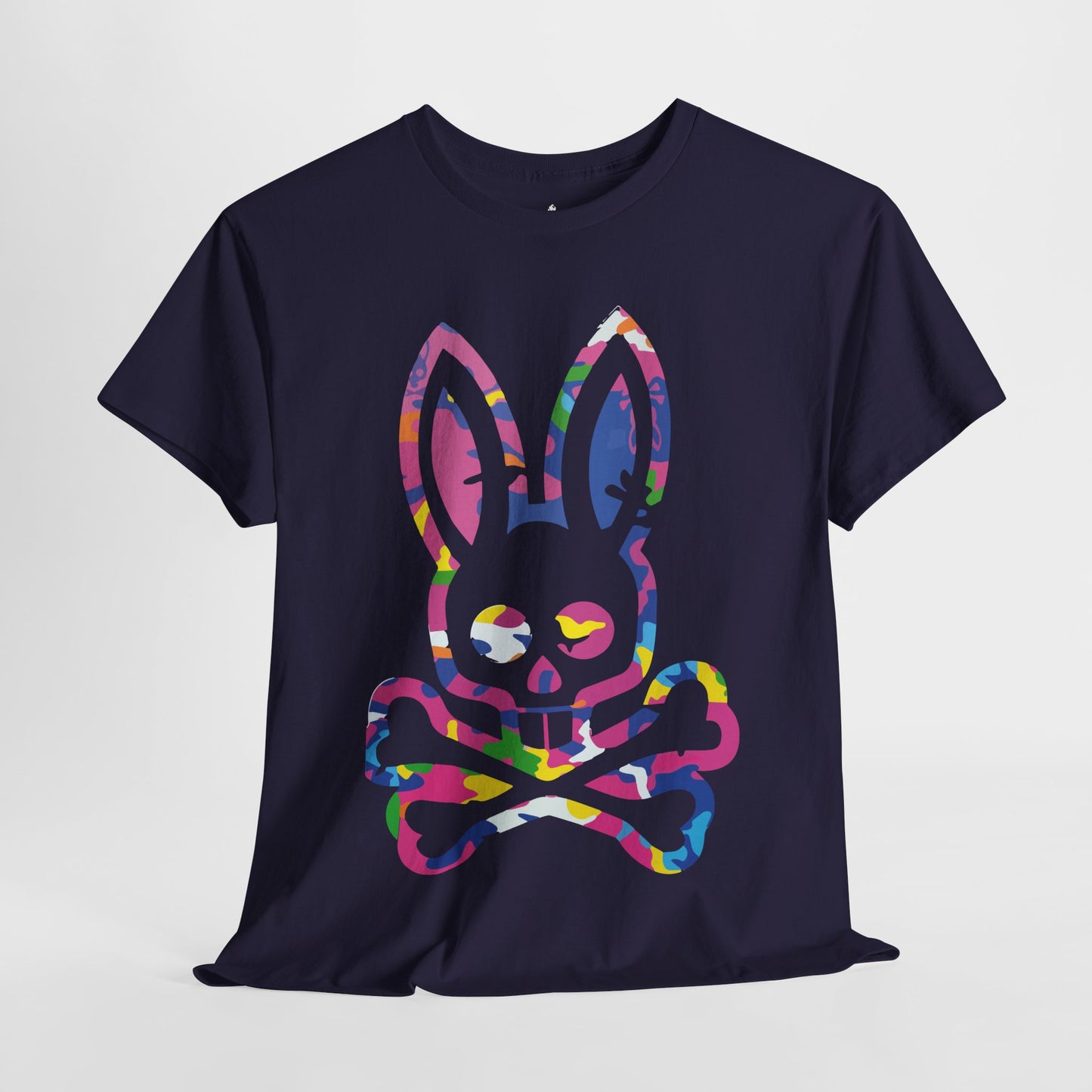 Vibrant Skull Bunny Unisex Heavy Cotton Tee