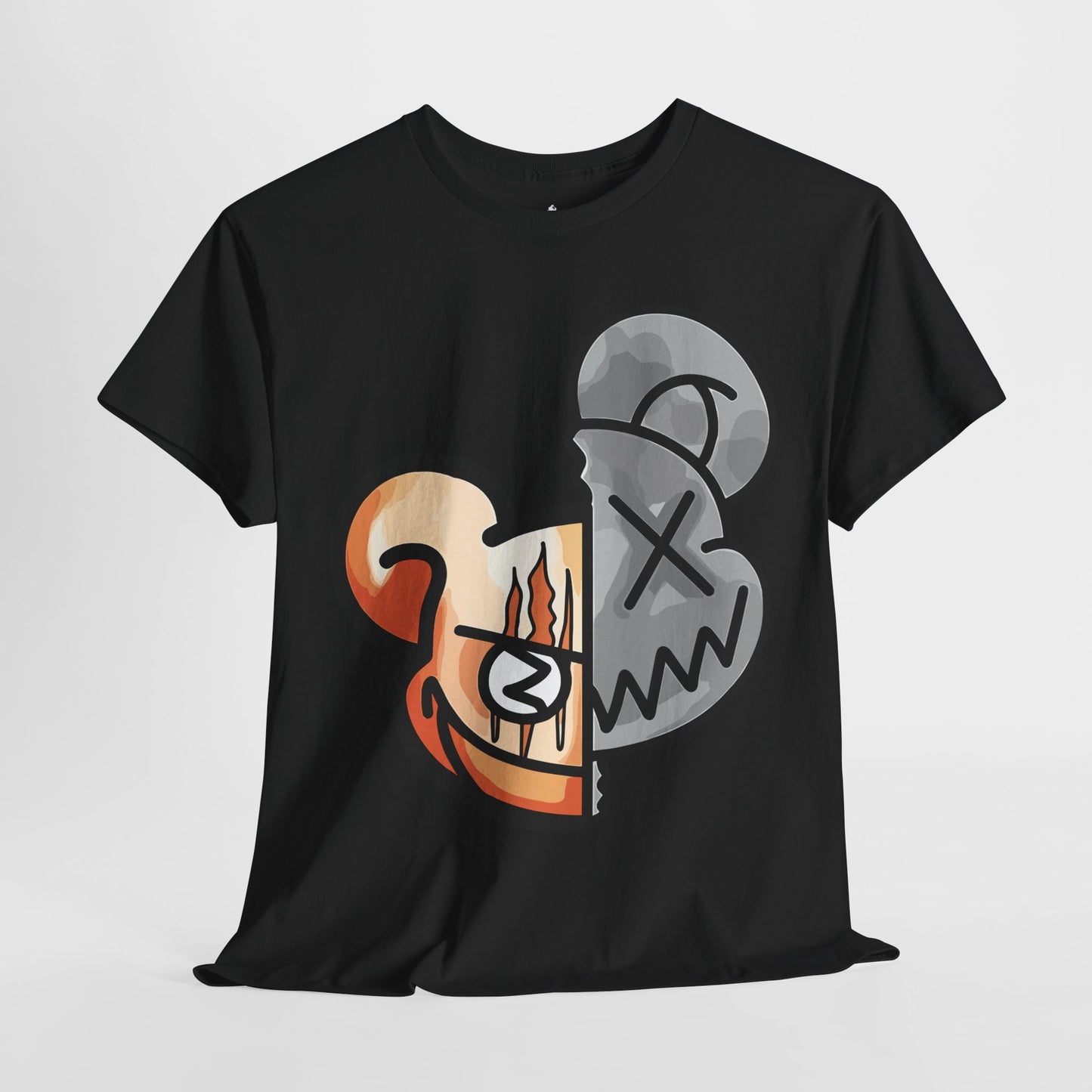 2 Face Bear Unisex Heavy Cotton Tee - Unique Graphic Design