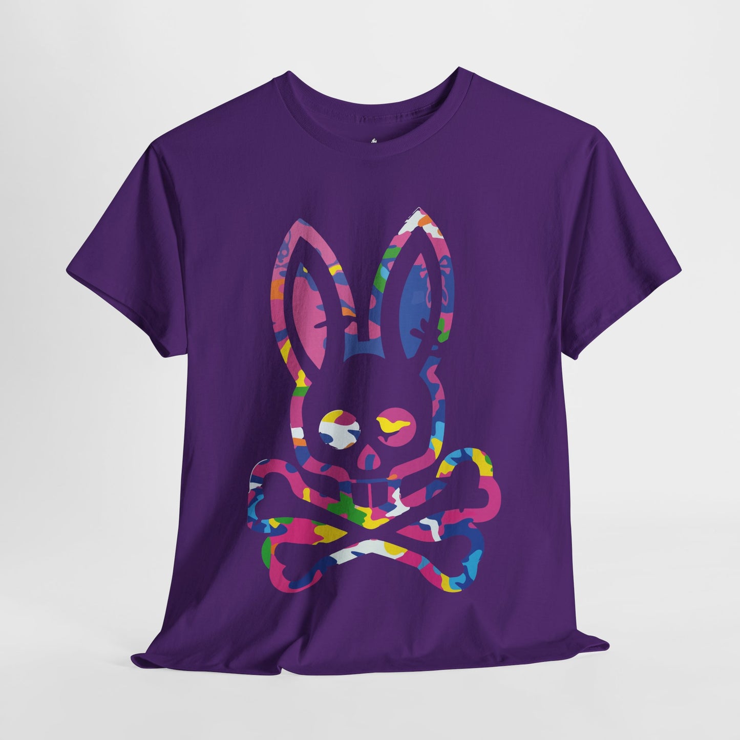 Vibrant Skull Bunny Unisex Heavy Cotton Tee