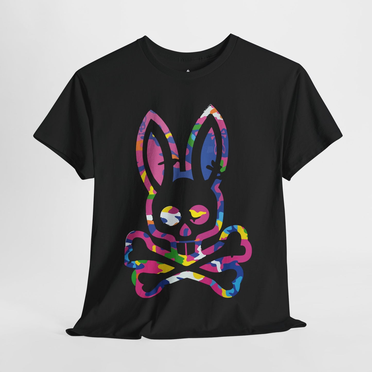 Vibrant Skull Bunny Unisex Heavy Cotton Tee