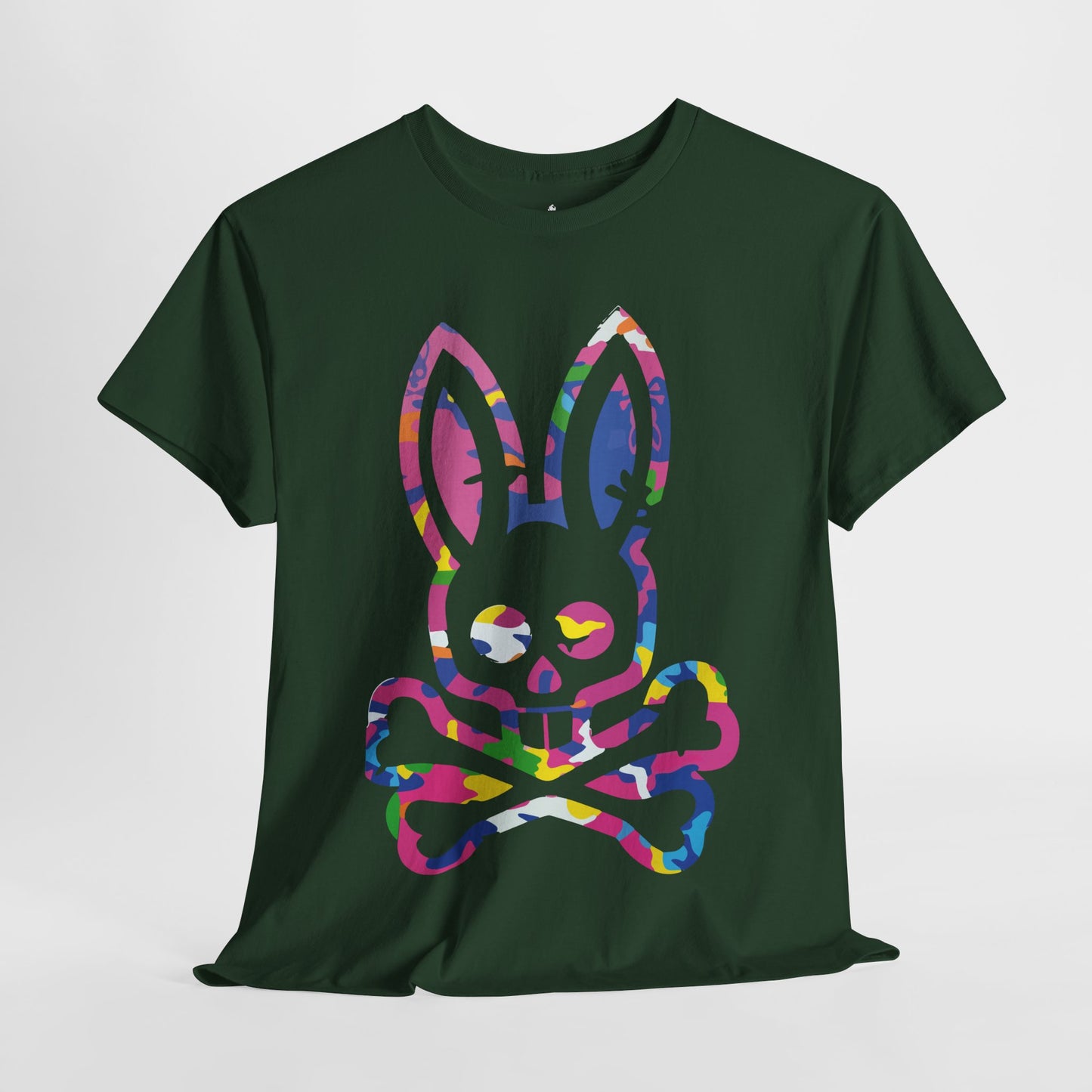 Vibrant Skull Bunny Unisex Heavy Cotton Tee