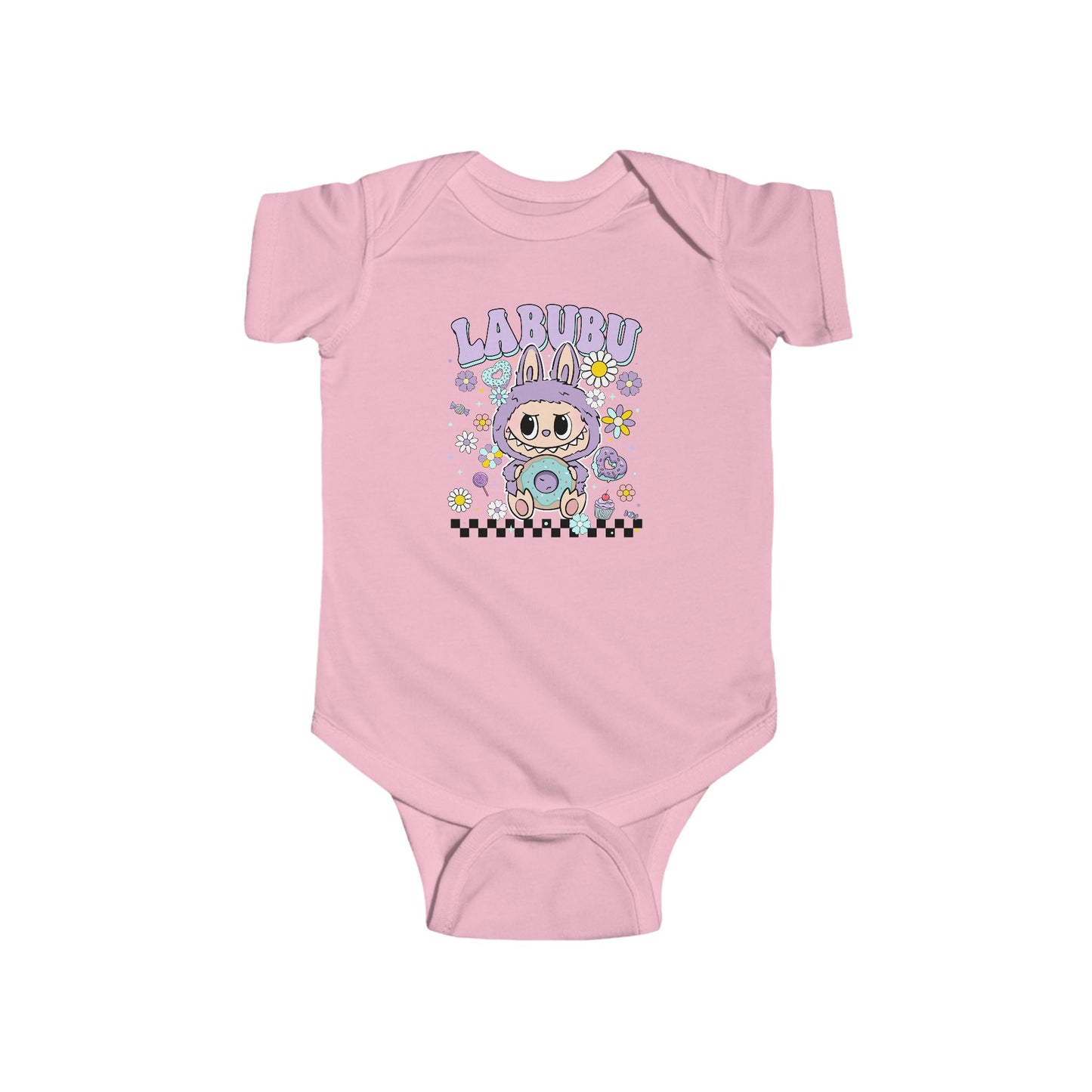 LaBubu Flower Baby Bodysuit, Adorable Infant Onesie, Baby Shower Gift, Newborn Clothing, Funny Baby Outfit