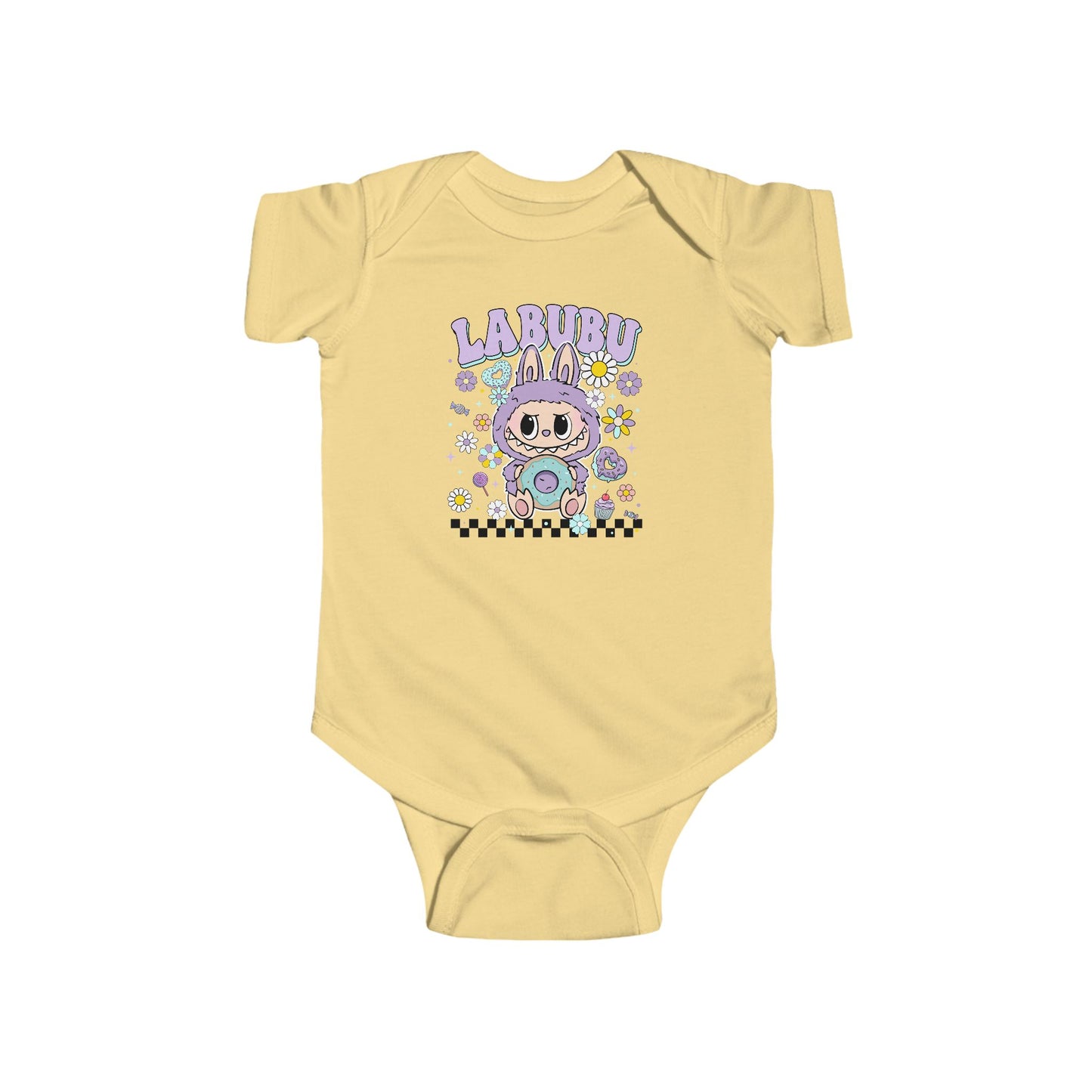 LaBubu Flower Baby Bodysuit, Adorable Infant Onesie, Baby Shower Gift, Newborn Clothing, Funny Baby Outfit
