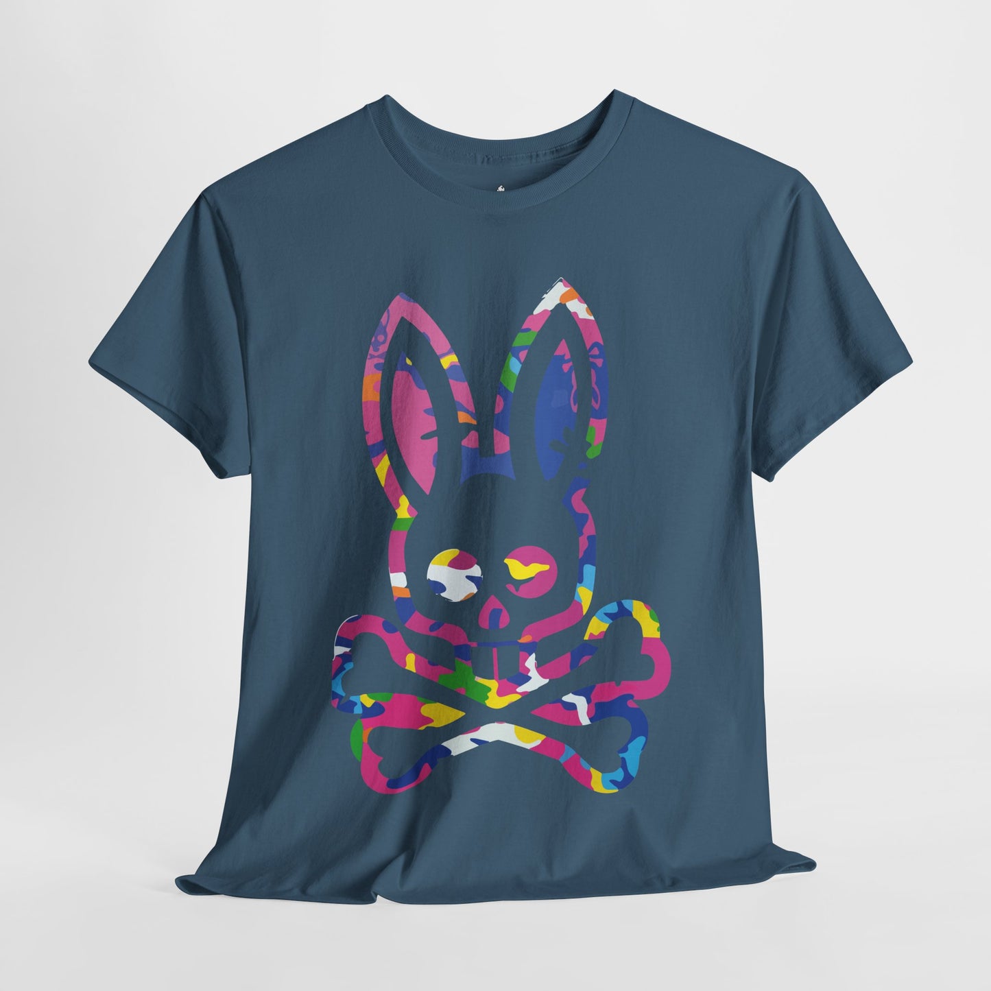 Vibrant Skull Bunny Unisex Heavy Cotton Tee