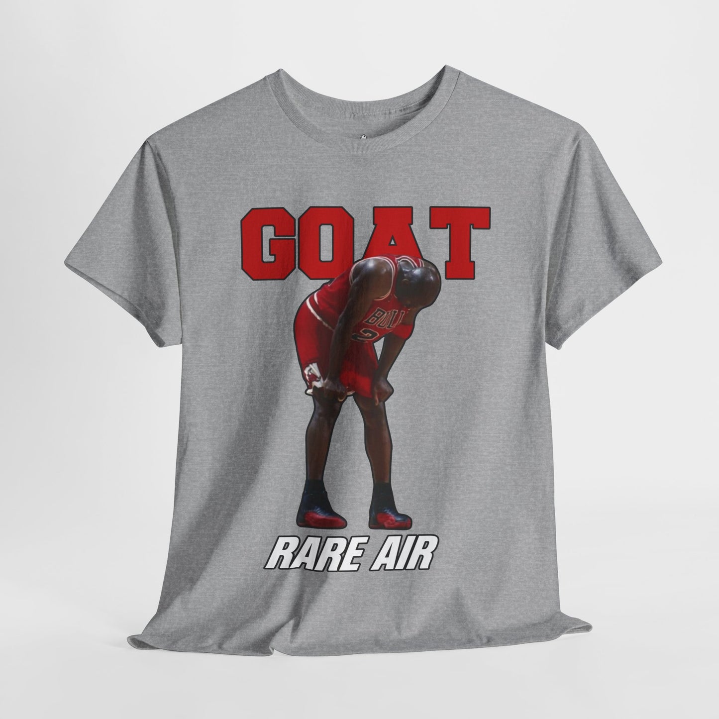 GOAT Rare Air Unisex Heavy Cotton Tee - Sporty Graphic T-Shirt for Basketball Fans