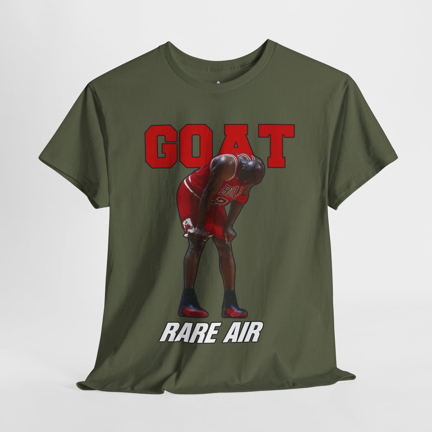 GOAT Rare Air Unisex Heavy Cotton Tee - Sporty Graphic T-Shirt for Basketball Fans