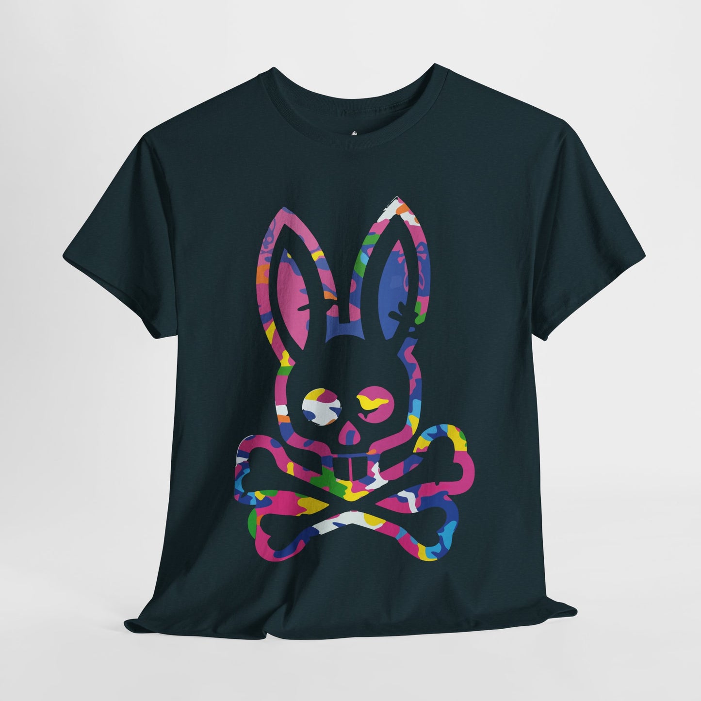 Vibrant Skull Bunny Unisex Heavy Cotton Tee