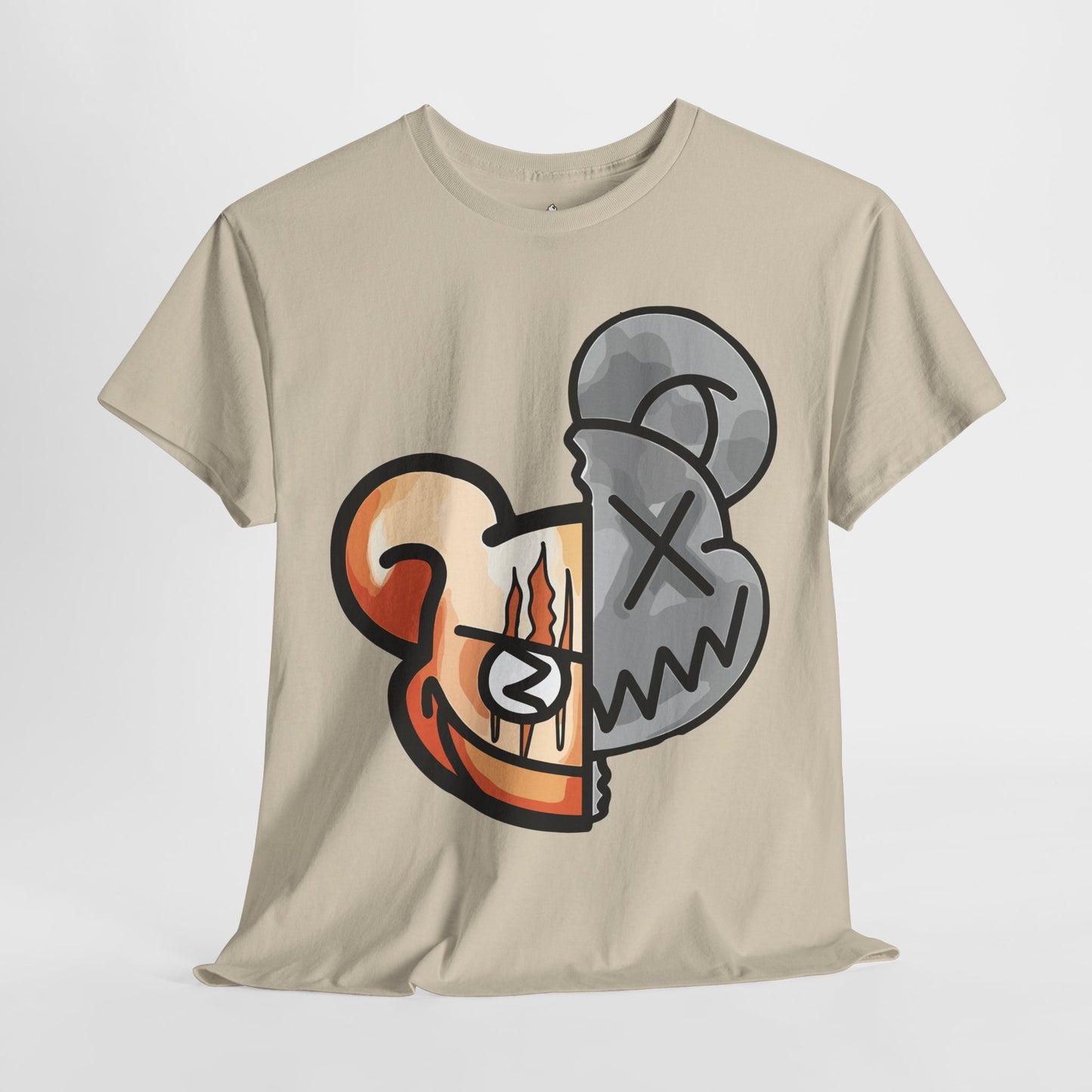 2 Face Bear Unisex Heavy Cotton Tee - Unique Graphic Design