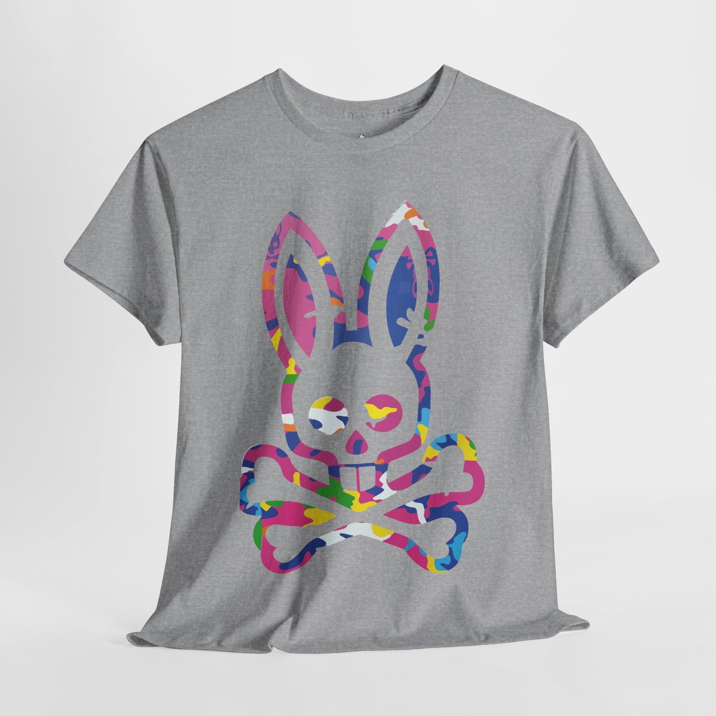 Vibrant Skull Bunny Unisex Heavy Cotton Tee