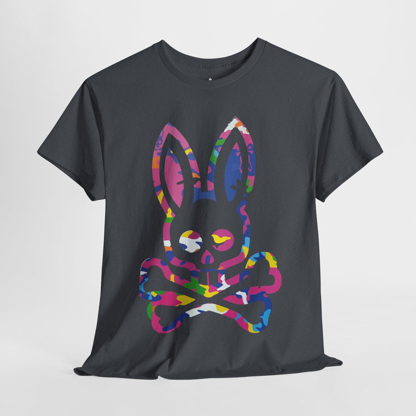 Vibrant Skull Bunny Unisex Heavy Cotton Tee