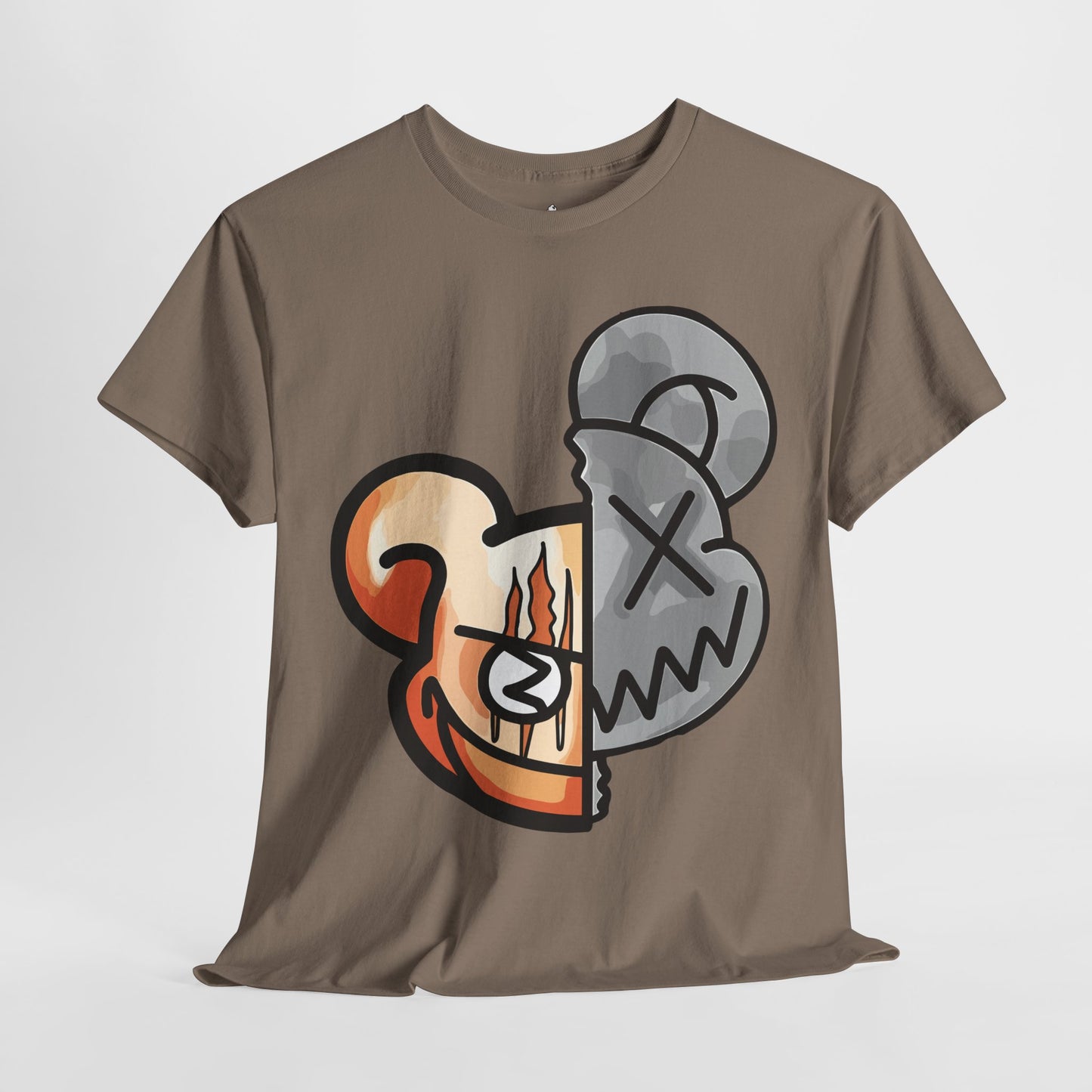 2 Face Bear Unisex Heavy Cotton Tee - Unique Graphic Design