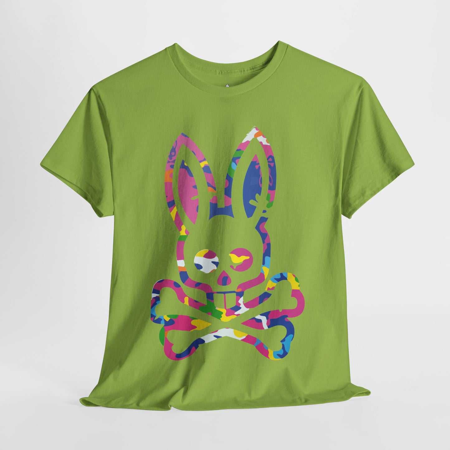 Vibrant Skull Bunny Unisex Heavy Cotton Tee
