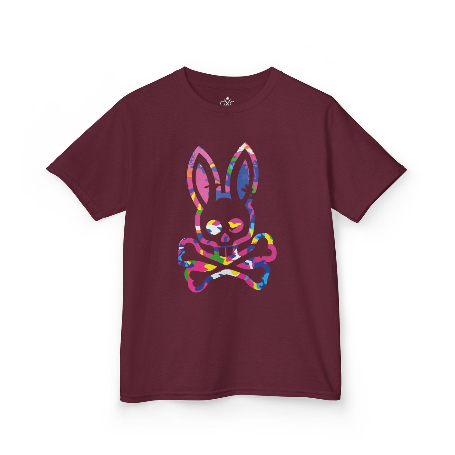 Colorful Skull Bunny Kids Tee, Fun T-Shirt for Kids