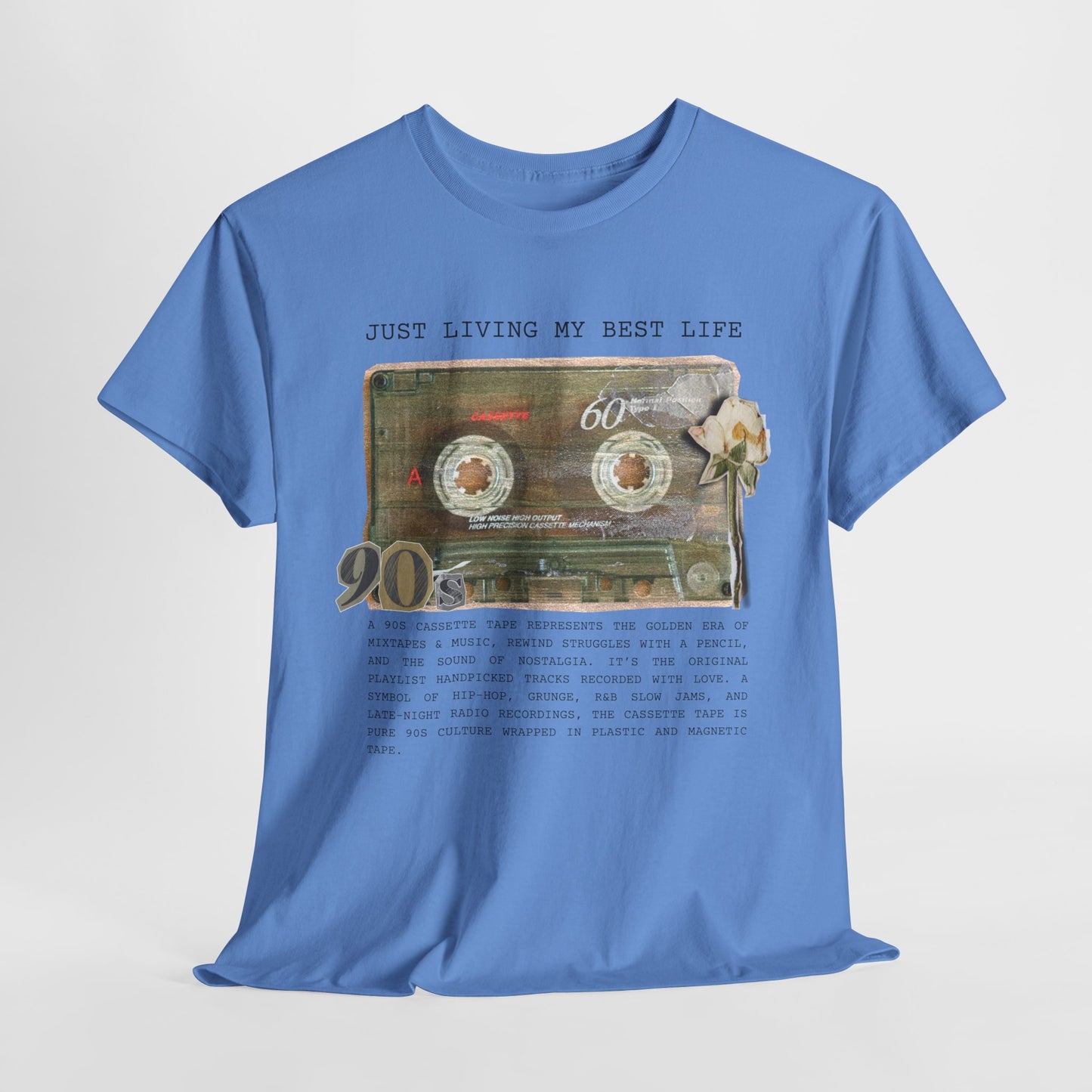 Just Living My Best Life - Unisex Heavy Cotton Tee, Vintage 90s T-Shirt, Casual Wear, Gift for Friends, Summer Fashion, Retro Style