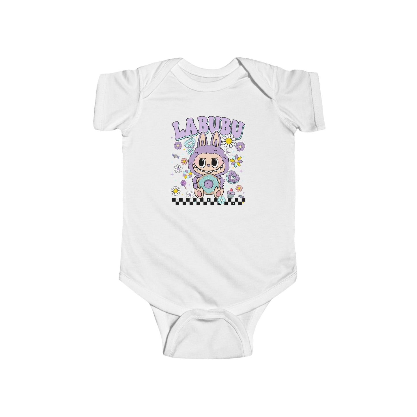 LaBubu Flower Baby Bodysuit, Adorable Infant Onesie, Baby Shower Gift, Newborn Clothing, Funny Baby Outfit