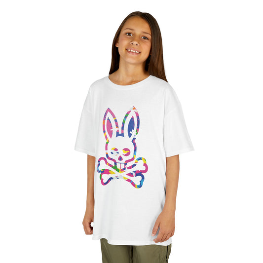 Colorful Skull Bunny Kids Tee, Fun T-Shirt for Kids