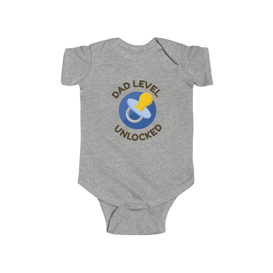 Dad Level Unlocked Infant Bodysuit, Baby Shower Gift, New Parent Apparel, Cute Baby Outfit, Funny Gift for Dads