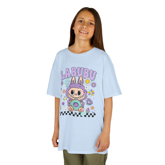 Kids Labubu Flower Tee, Fun T-Shirt for Kids