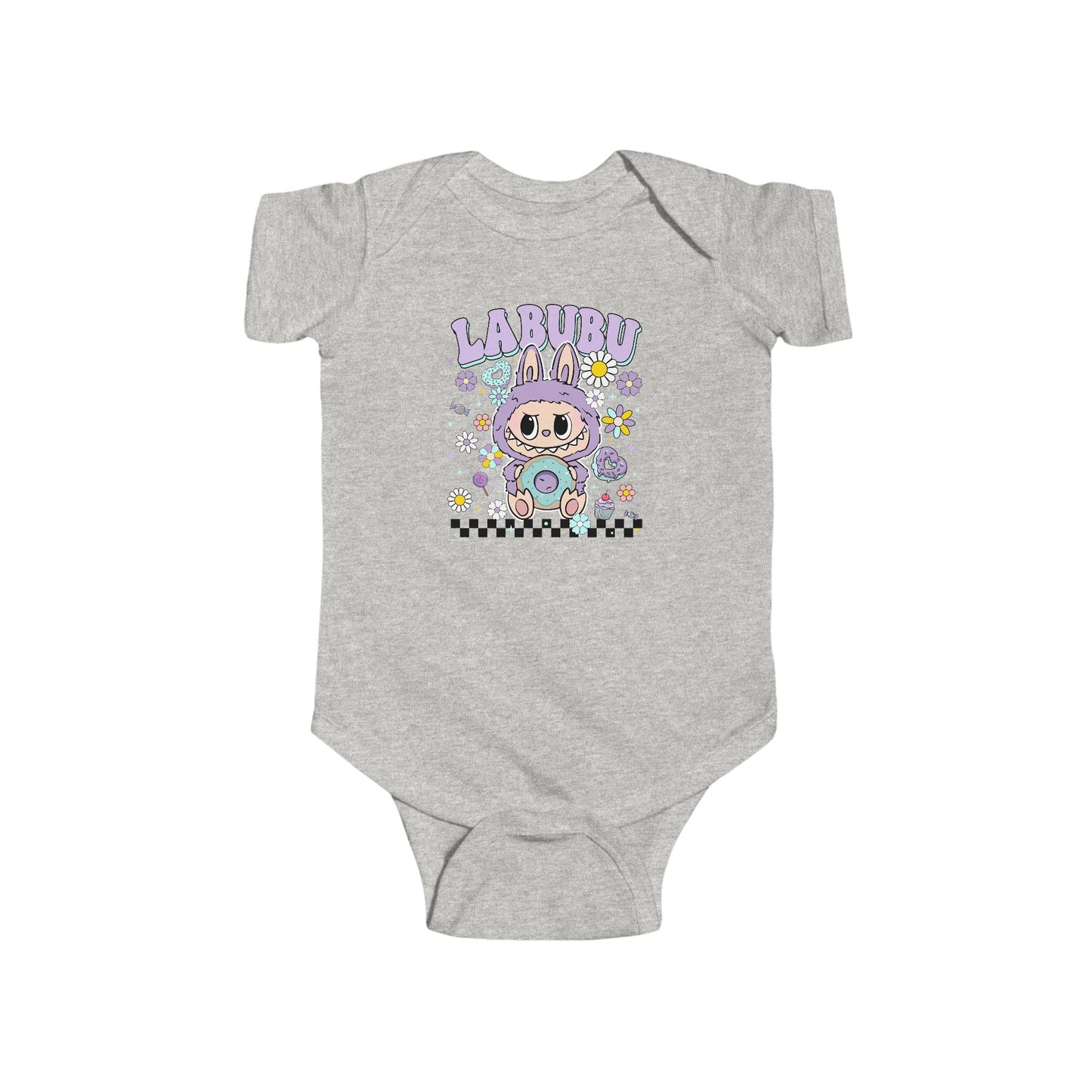 LaBubu Flower Baby Bodysuit, Adorable Infant Onesie, Baby Shower Gift, Newborn Clothing, Funny Baby Outfit